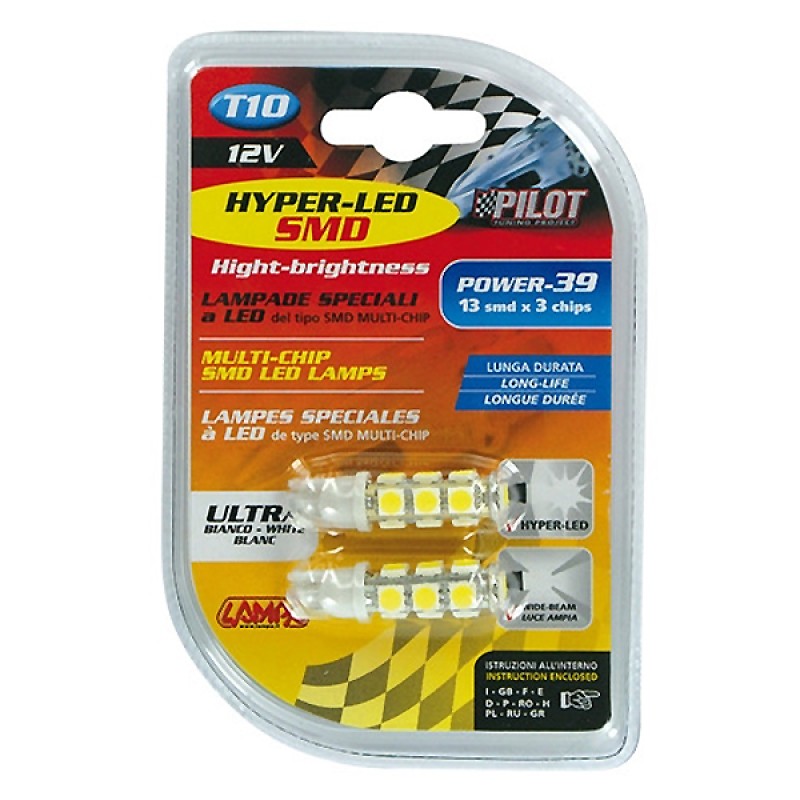 T10 W5W 12V W2,1x9,5d 80lm HYPER-LED39 ΛΕΥΚΟ 13SMDx3chips (ΔΙΠΛΗΣ ΠΟΛΙΚΟΤΗΤΑΣ) BLISTER 2ΤΕΜ. - Lampa - L5845.6 T10 W5W 12V W2,1x9,5d 80lm HYPER-LED39 ΛΕΥΚΟ 13SMDx3chips (ΔΙΠΛΗΣ ΠΟΛΙΚΟΤΗΤΑΣ) BLISTER 2ΤΕΜ. - Lampa - L5845.6