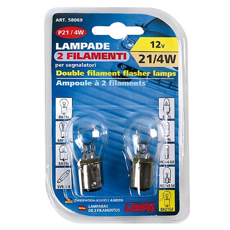 ΛΑΜΠΑ P21/4W BAZ15d ΔΙΠΟΛΙΚΗ ΠΑΡΑΚΕΝΤΡΗ - Lampa - L5806.9