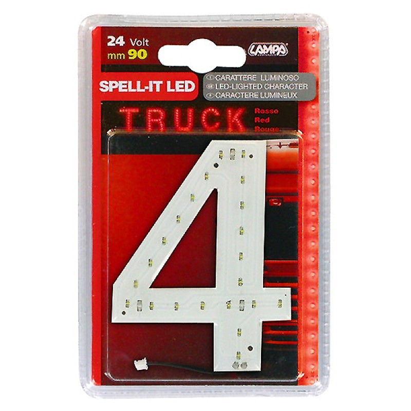 ΑΡΙΘΜΟΣ 4 ΚΟΚΚΙΝΟ 24V LED - Lampa - L9895.9 ΑΡΙΘΜΟΣ 4 ΚΟΚΚΙΝΟ 24V LED - Lampa - L9895.9