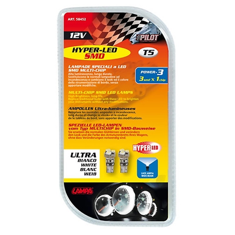 T5 12V ΛΕΥΚΟ 3SMDx1CHIPS HYPER-LED2 - Lampa - 5845.2-LM T5 12V ΛΕΥΚΟ 3SMDx1CHIPS HYPER-LED2 - Lampa - 5845.2-LM