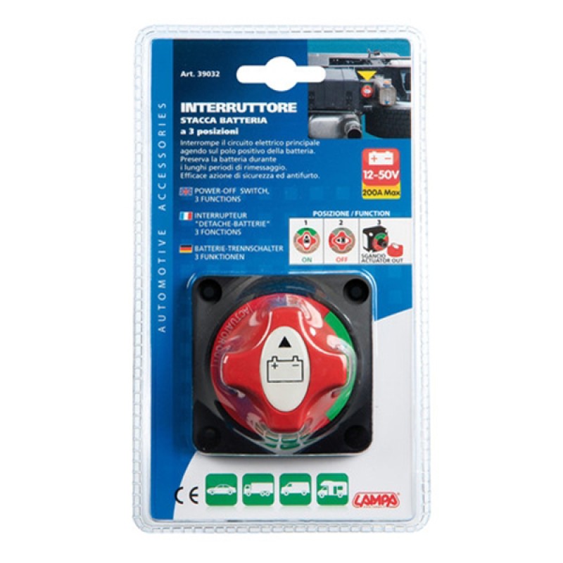 ΔΙΑΚΟΠΤΗΣ ΓΕΝΙΚΟΥ ΡΕΥΜΑΤΟΣ ΜΠΑΤΑΡΙΑΣ 12-24V 200A - Lampa - L3903.2
