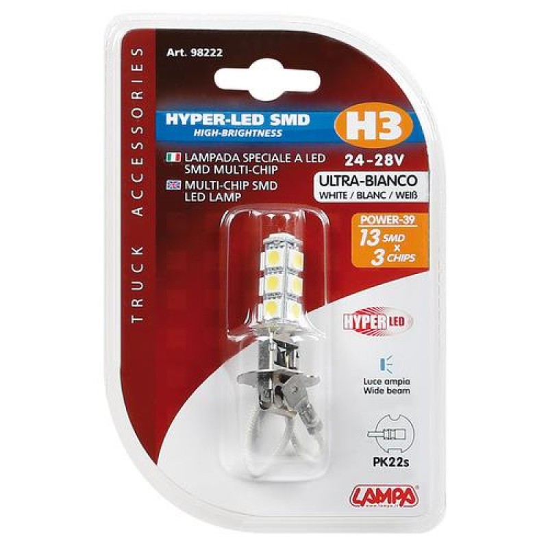 H3 24/28V PK22s HYPER-LED39 ΛΕΥΚΟ 1ΤΕΜ. - Lampa - L9822.2 H3 24/28V PK22s HYPER-LED39 ΛΕΥΚΟ 1ΤΕΜ. - Lampa - L9822.2
