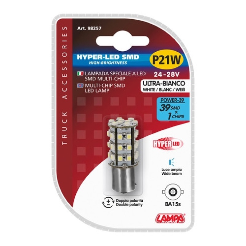P21W 24/28V BA15s HYPER-LED 39 - Lampa - L9825.7 P21W 24/28V BA15s HYPER-LED 39 - Lampa - L9825.7