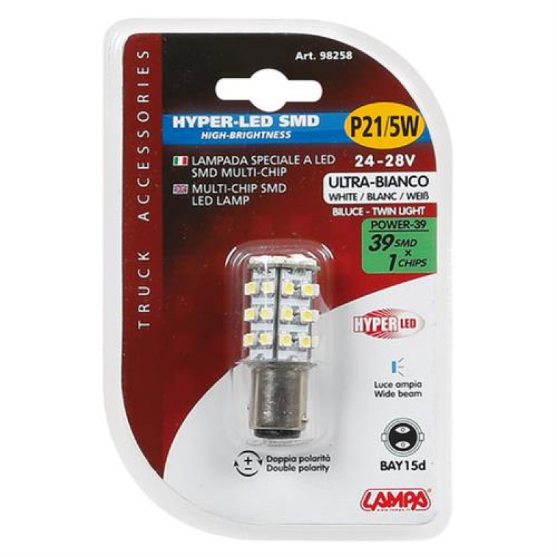 P21/5W 24/28V BAY15D HYPER-LED39 - Lampa - L9825.8