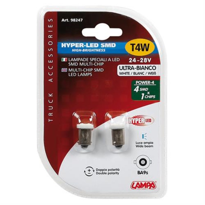 T4W 24/28V BA9s HYPER-LED4 ΛΕΥΚΟ - Lampa - L9824.8
