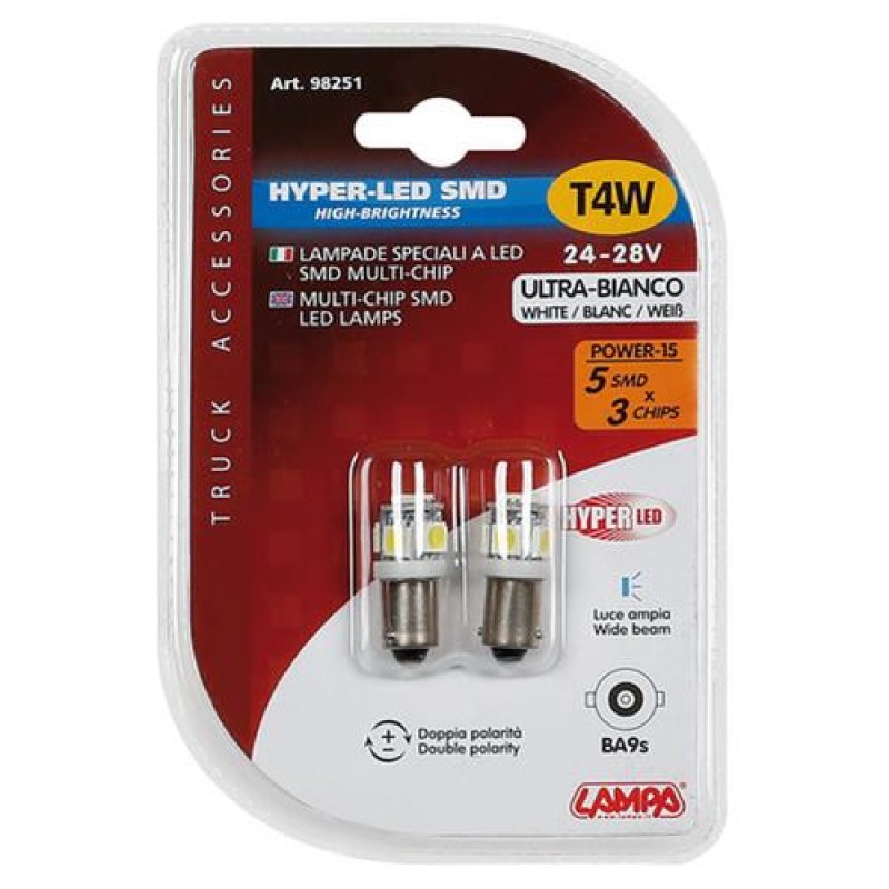 T4W 24/28V BA9s HYPER-LED15 ΛΕΥΚΟ - Lampa - L9825.2 T4W 24/28V BA9s HYPER-LED15 ΛΕΥΚΟ - Lampa - L9825.2