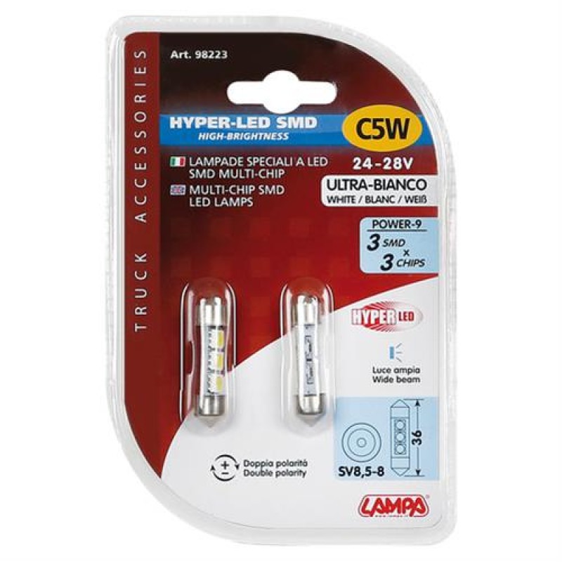 24/28V C5W SV8,5-8 HYPER-LED9 9x36mm - Lampa - L9822.3 24/28V C5W SV8,5-8 HYPER-LED9 9x36mm - Lampa - L9822.3