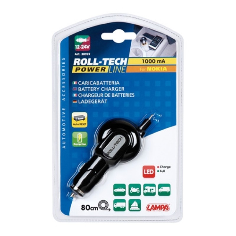 ΦΟΡΤΙΣΤΗΣ ΑΝΑΠΤΗΡΑ (NOKIA) ROLL-TECH 12/24V - 1000mA (ΚΑΛΩΔΙΟ 80 cm) - Lampa - L3899.7/T ΦΟΡΤΙΣΤΗΣ ΑΝΑΠΤΗΡΑ (NOKIA) ROLL-TECH 12/24V - 1000mA (ΚΑΛΩΔΙΟ 80 cm) - Lampa - L3899.7/T