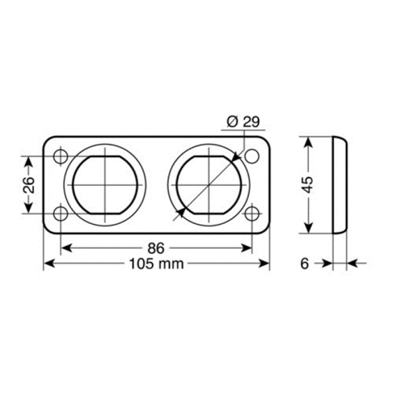 ΒΑΣΗ ΔΙΠΛΗ ΓΙΑ ΠΡΙΖΕΣ ΕΧΤ 105x45mm - Lampa - 3901.0-LM ΒΑΣΗ ΔΙΠΛΗ ΓΙΑ ΠΡΙΖΕΣ ΕΧΤ 105x45mm - Lampa - 3901.0-LM