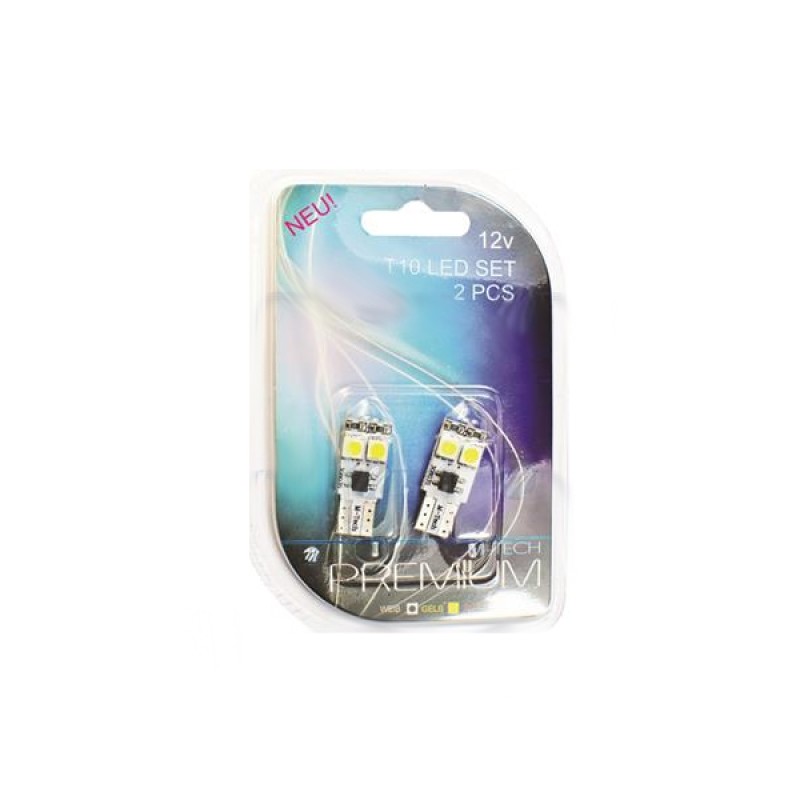 ΛΑΜΠΑ W5W 4xSMD 5050 CANBUS 12V ΛΕΥΚΗ 2ΤΕΜ - M-Tech - LB313W/MT