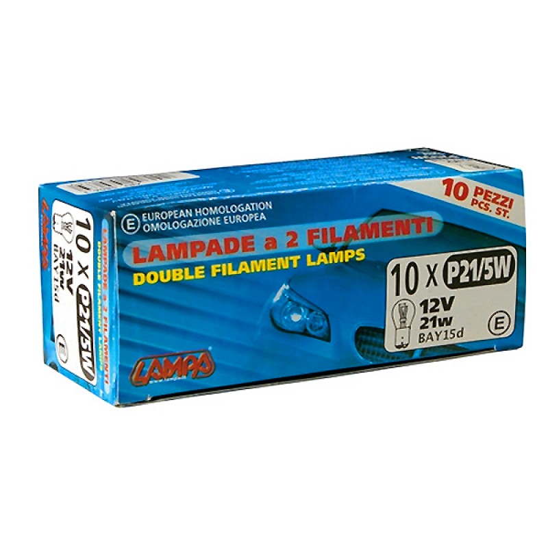 ΛΑΜΠΕΣ ΔΙΠΟΛΙΚΕΣ 12V P21/5W 10 ΤΕΜ. - Lampa - L5806.3