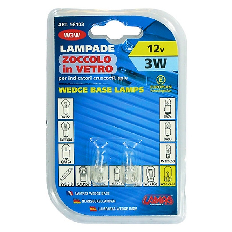 ΛΑΜΠΑ ΑΚΑΛΥΚΗ 12V/W3W 3W - Lampa - L5810.3