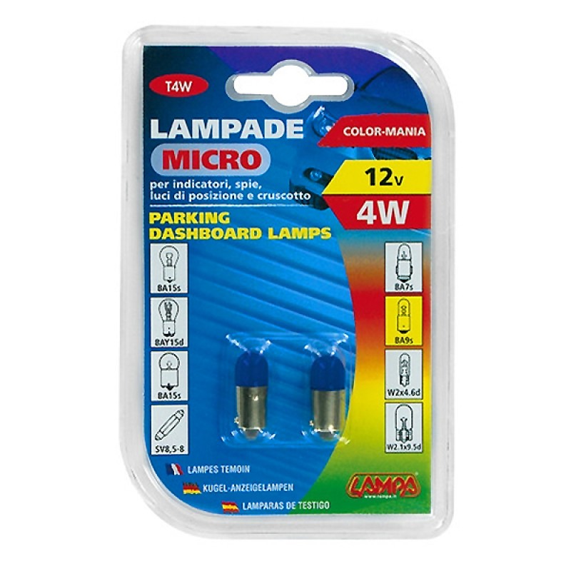ΛΑΜΠΑΚΙΑ ΜΙΝΙΟΝ 12V T4W BA9s ΜΠΛΕ - Lampa - 5833.5-LM ΛΑΜΠΑΚΙΑ ΜΙΝΙΟΝ 12V T4W BA9s ΜΠΛΕ - Lampa - 5833.5-LM