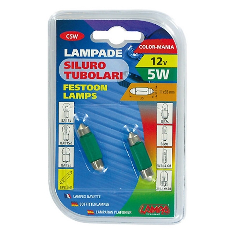ΛΑΜΠΑΚΙΑ ΠΡΑΣΙΝΑ ΣΩΛΗΝΩΤΑ 12V/C5W 35mm - Lampa - 5834.2-LM ΛΑΜΠΑΚΙΑ ΠΡΑΣΙΝΑ ΣΩΛΗΝΩΤΑ 12V/C5W 35mm - Lampa - 5834.2-LM