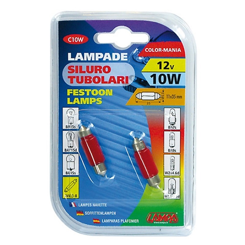 ΛΑΜΠΑΚΙΑ ΚΟΚΚΙΝΑ ΣΩΛΗΝΩΤΑ 12V/10W 35mm - Lampa - L5834.8 ΛΑΜΠΑΚΙΑ ΚΟΚΚΙΝΑ ΣΩΛΗΝΩΤΑ 12V/10W 35mm - Lampa - L5834.8