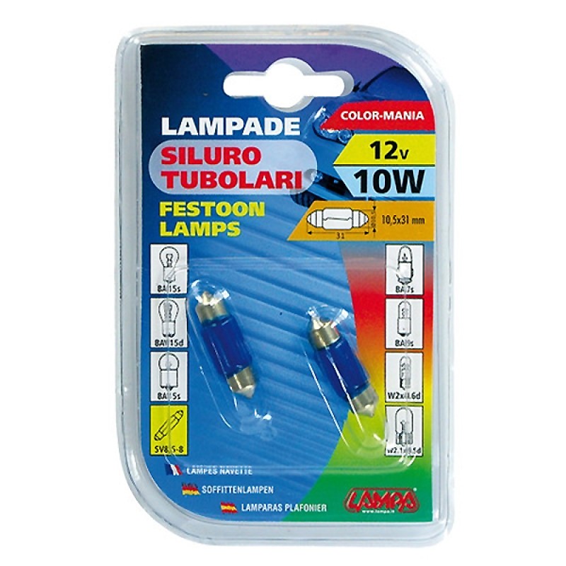 ΛΑΜΠΑΚΙΑ ΣΩΛΗΝΩΤΑ 12V/10W ΜΠΛΕ 11X31mm - Lampa - 5835.0-LM ΛΑΜΠΑΚΙΑ ΣΩΛΗΝΩΤΑ 12V/10W ΜΠΛΕ 11X31mm - Lampa - 5835.0-LM