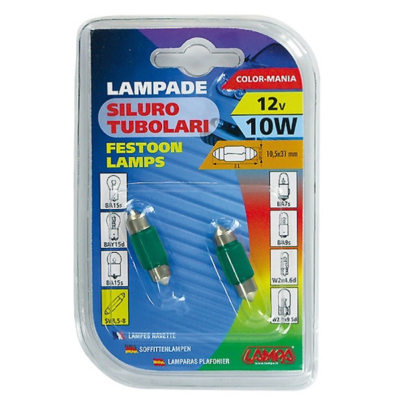ΛΑΜΠΑΚΙΑ ΣΩΛΗΝΩΤΑ 12V/10W ΠΡΑΣΙΝΑ - Lampa - 5835.2-LM ΛΑΜΠΑΚΙΑ ΣΩΛΗΝΩΤΑ 12V/10W ΠΡΑΣΙΝΑ - Lampa - 5835.2-LM