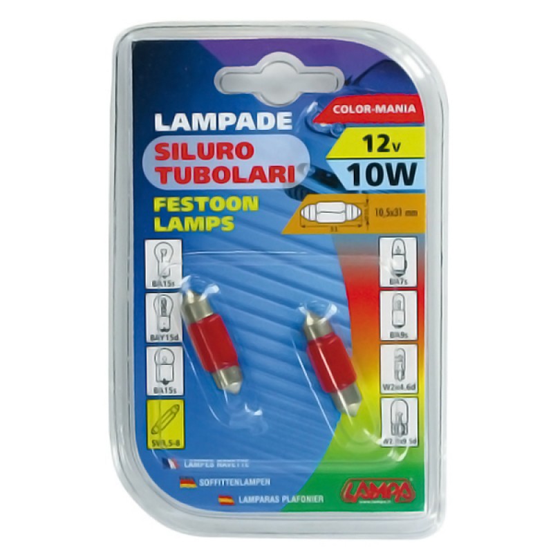 ΛΑΜΠΑΚΙΑ ΣΩΛΗΝΩΤΑ 12V/10w ΚΟΚΚΙΝΑ - Lampa - 5835.3-LM ΛΑΜΠΑΚΙΑ ΣΩΛΗΝΩΤΑ 12V/10w ΚΟΚΚΙΝΑ - Lampa - 5835.3-LM