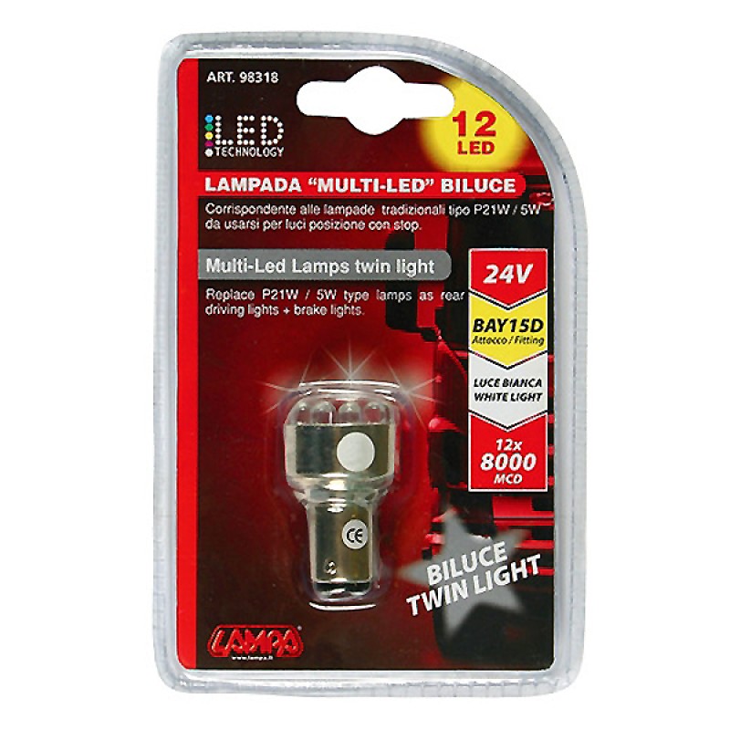 ΛΑΜΠΑΚΙ 12LED BAY15d 24V ΛΕΥΚΟ - Lampa - L9831.8 ΛΑΜΠΑΚΙ 12LED BAY15d 24V ΛΕΥΚΟ - Lampa - L9831.8