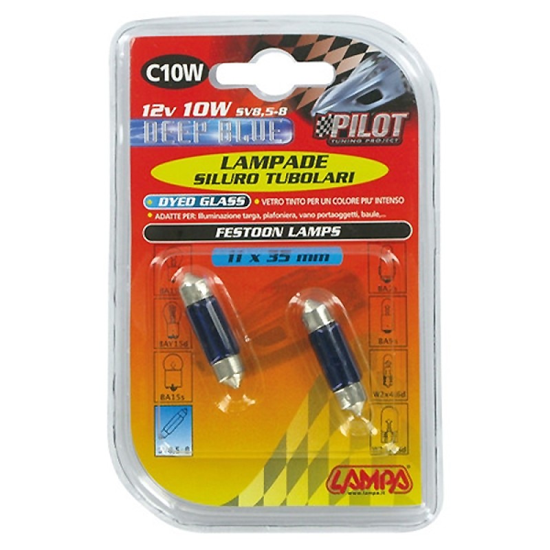 ΛΑΜΠΑΚΙΑ ΠΛΑΦΟΝΙΕΡΑΣ C10W 12V 10W SV8,5-8 (11x35mm) BLUE DYED-GLASS BLISTER - 2 ΤΕΜ. - Lampa - 5836.7-LM ΛΑΜΠΑΚΙΑ ΠΛΑΦΟΝΙΕΡΑΣ C10W 12V 10W SV8,5-8 (11x35mm) BLUE DYED-GLASS BLISTER - 2 ΤΕΜ. - Lampa - 5836.7-LM