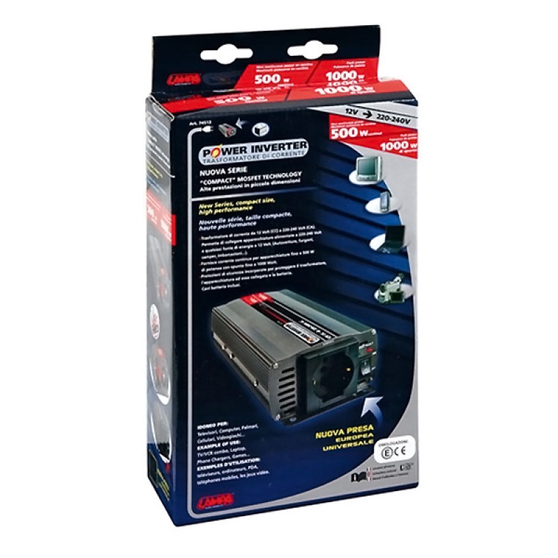 POWER INVERTER 500 ΜΕΤΑΤΡΟΠΕΑΣ 12V > 220V MAX POWER 500W - PEAK POWER 1000W - Lampa - L7451.3 POWER INVERTER 500 ΜΕΤΑΤΡΟΠΕΑΣ 12V > 220V MAX POWER 500W - PEAK POWER 1000W - Lampa - L7451.3