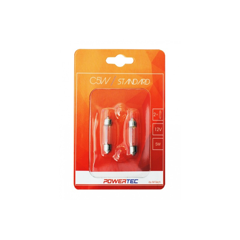 ΛΑΜΠΑΚΙΑ ΠΛΑΦΟΝΙΕΡΑΣ C5W 12V 5W SV8,5-8 11x36mm POWERTEC STANDARD ΑΛΟΓΟΝΟΥ 2ΤΕΜ. - M-Tech - PTZ33-02B/MT ΛΑΜΠΑΚΙΑ ΠΛΑΦΟΝΙΕΡΑΣ C5W 12V 5W SV8,5-8 11x36mm POWERTEC STANDARD ΑΛΟΓΟΝΟΥ 2ΤΕΜ. - M-Tech - PTZ33-02B/MT