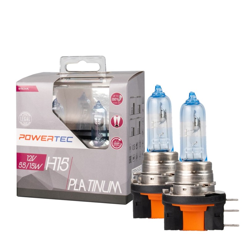 ΛΑΜΠΕΣ H15 12V 55/15W +130% POWERTEC PLATINUM mTECH - 2 Τεμ. - M-Tech - PTZPTH15-DUO/MT ΛΑΜΠΕΣ H15 12V 55/15W +130% POWERTEC PLATINUM mTECH - 2 Τεμ. - M-Tech - PTZPTH15-DUO/MT