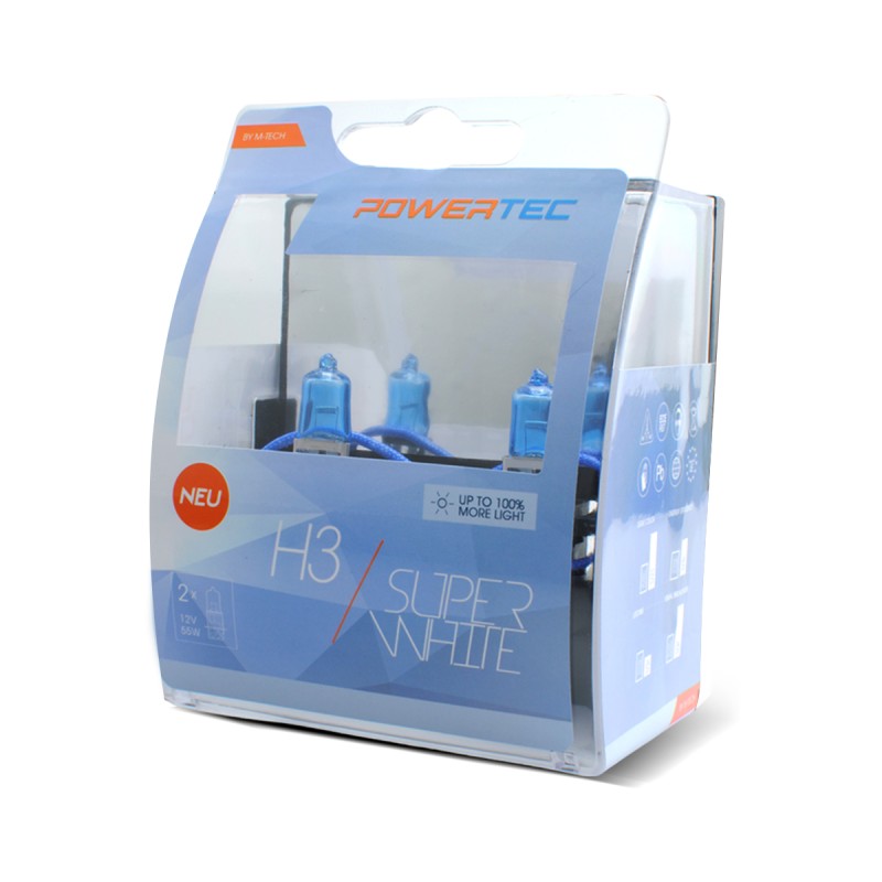 H3 12V 55W 3.450K PK22s POWERTECK SUPERWHITE 2ΤΕΜ. - M-Tech - PTZSW3-DUO/MT H3 12V 55W 3.450K PK22s POWERTECK SUPERWHITE 2ΤΕΜ. - M-Tech - PTZSW3-DUO/MT