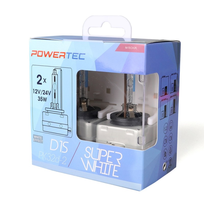 D1S 12V 34W PK32d-2 5.000K POWERTEC SUPER WHITE 2ΤΕΜ. M-TECH - M-Tech - PTZSWD1S-DUO/MT D1S 12V 34W PK32d-2 5.000K POWERTEC SUPER WHITE 2ΤΕΜ. M-TECH - M-Tech - PTZSWD1S-DUO/MT