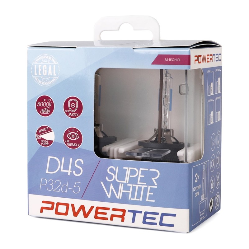 D4S 12V 34W PK32d-5 5.000K POWERTEC SUPER WHITE 2ΤΕΜ. M-TECH - M-Tech - PTZSWD4S-DUO/MT D4S 12V 34W PK32d-5 5.000K POWERTEC SUPER WHITE 2ΤΕΜ. M-TECH - M-Tech - PTZSWD4S-DUO/MT