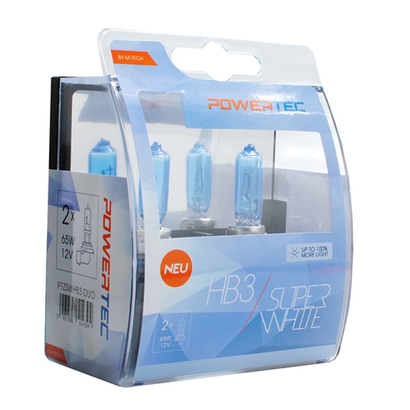 HB3 12V 65W 3.450K P20d POWERTECK SUPERWHITE 2ΤΕΜ. - M-Tech - PTZSWHB3-DUO/MT HB3 12V 65W 3.450K P20d POWERTECK SUPERWHITE 2ΤΕΜ. - M-Tech - PTZSWHB3-DUO/MT