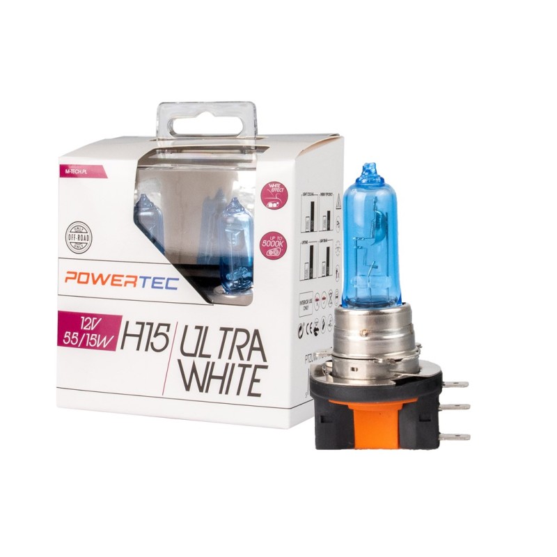 ΛΑΜΠΕΣ H15 12V 55/15W POWERTEC ULTRA WHITE (up to 5.000k)mTECH - 2 Τεμ. - M-Tech - PTZUWH15-DUO/MT ΛΑΜΠΕΣ H15 12V 55/15W POWERTEC ULTRA WHITE (up to 5.000k)mTECH - 2 Τεμ. - M-Tech - PTZUWH15-DUO/MT