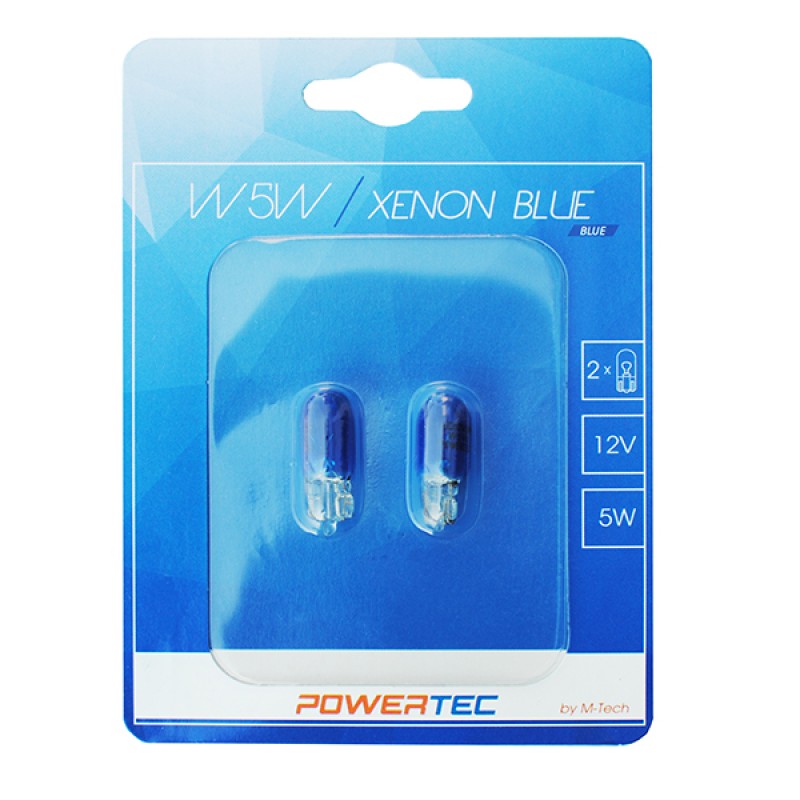 W5W 12V 5W W2,1x9,5d (ΚΑΡΦΩΤΟ ΑΚΑΛΥΚΟ) POWERTEC XENON BLUE 2ΤΕΜ. - M-Tech - PTZXB12-02B/MT W5W 12V 5W W2,1x9,5d (ΚΑΡΦΩΤΟ ΑΚΑΛΥΚΟ) POWERTEC XENON BLUE 2ΤΕΜ. - M-Tech - PTZXB12-02B/MT