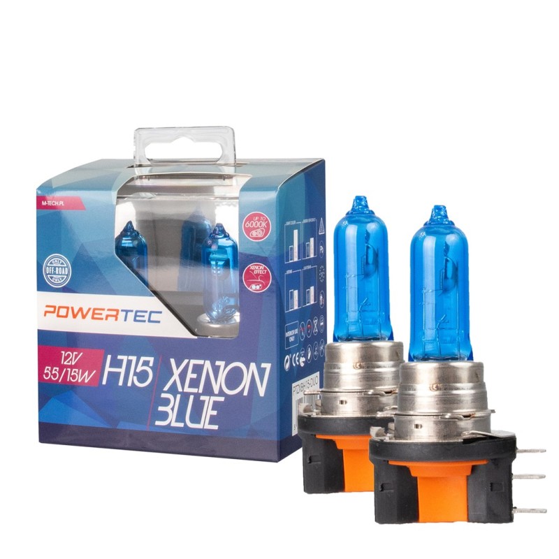 ΛΑΜΠΕΣ H15 55/15W 12V POWERTEC XENON BLUE mTECH - 2 Τεμ. - M-Tech - PTZXBH15-DUO/MT ΛΑΜΠΕΣ H15 55/15W 12V POWERTEC XENON BLUE mTECH - 2 Τεμ. - M-Tech - PTZXBH15-DUO/MT
