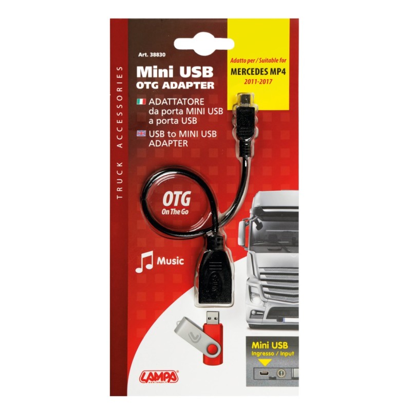 ΑΝΤΑΠΤΟΡΑΣ USB-MINI USB 12V ΜΕ ΚΑΛΩΔΙΟ 10cm RED LINE (ΚΑΤΑΛΛΗΛΟ ΓΙΑ MERCEDES MP4 2011-2017) - Lampa - L3883.0/T ΑΝΤΑΠΤΟΡΑΣ USB-MINI USB 12V ΜΕ ΚΑΛΩΔΙΟ 10cm RED LINE (ΚΑΤΑΛΛΗΛΟ ΓΙΑ MERCEDES MP4 2011-2017) - Lampa - L3883.0/T
