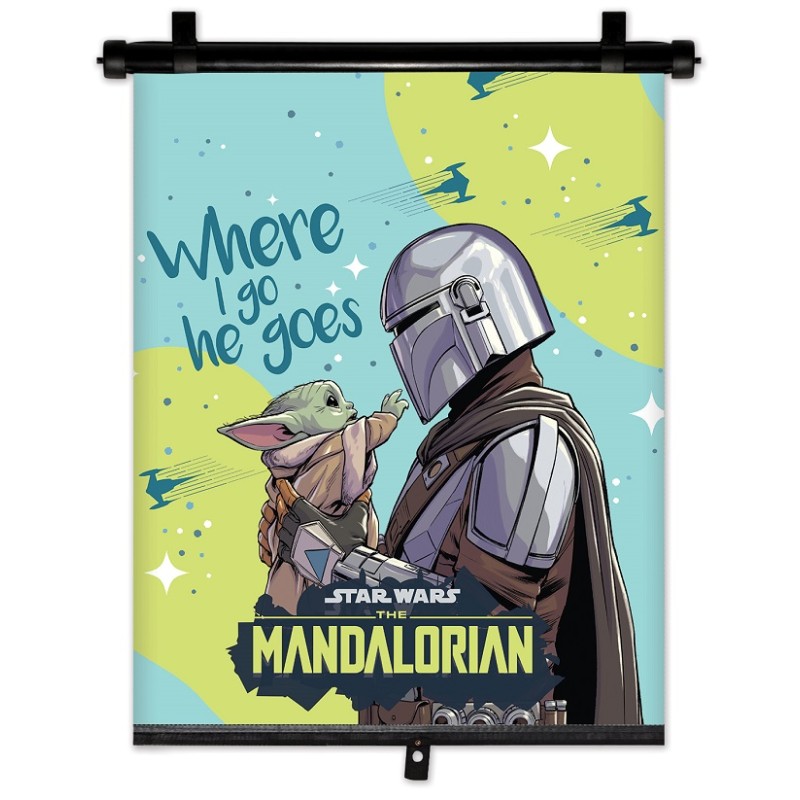 ΚΟΥΡΤΙΝΑΚΙ ΗΛΙΟΠΡΟΣΤΑΣΙΑΣ ΣΕ ΡΟΛΟ THE MANDALORIAN 36x45cm ΓΙΑ ΠΛΑΙΝΟ ΤΖΑΜΙ/ΠΙΣΩ ΠΑΡΜΠΡΙΖ AMIO - 1 Τεμ. - Amio - S59383/AM