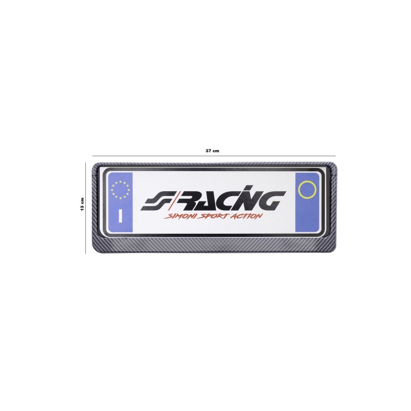 ΠΛΑΙΣΙΟ ΠΙΝΑΚΙΔΑΣ CARBON LOOK ΕΜΠΡΟΣ​ SIMONI RACING 37 x 13 cm - 1 TEM. - Simoni Racing - SRPTX/ACL