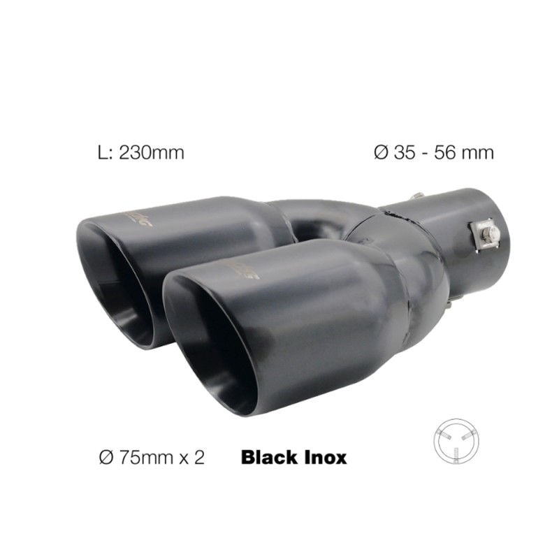 ΑΚΡΟ (ΜΠΟΥΚΑ) ΕΞΑΤΜΙΣΗΣ ΔΙΠΛΟ TRX 92 ΜΑΥΡΗ ΜΑΤ 34-60mm SIMONI RACING - 1 TEM - Simoni Racing - SRTRX/92N