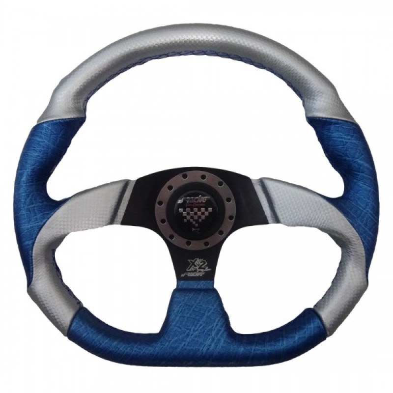 ΤΙΜΟΝΙ ΔΕΡΜΑ Χ2 ΜΠΛΕ-ΑΣΗΜΙ - Simoni Racing - SRX2350ILB