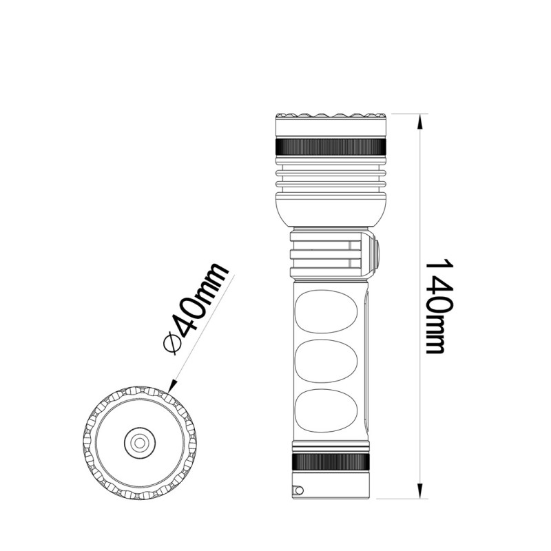 ΦΑΚΟΣ ΧΕΙΡΟΣ 1x10W 490lm IP65 140mm Φ40mm 5000mAh Li-ion TACTICAL LASER FLASHLIGHT M-TECH - 1 Τεμ. - M-Tech - TLF104/MT