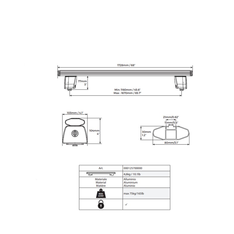 ΜΠΑΡΕΣ ΚΑΡΟΤΣΑΣ ΑΛΟΥΜΙΝΙΟΥ TBR - TRUCK BED RACK SYSTEM SILVER 172,8 cm ΣΕ ΑΣΗΜΙ ΧΡΩΜΑ ΓΙΑ PICKUP ΚΑΙ ΑΓΡΟΤΙΚΑ ΟΧΗΜΑΤΑ MENABO - 2 ΤΕΜ. - MENABO - 12570/MB ΜΠΑΡΕΣ ΚΑΡΟΤΣΑΣ ΑΛΟΥΜΙΝΙΟΥ TBR - TRUCK BED RACK SYSTEM SILVER 172,8 cm ΣΕ ΑΣΗΜΙ ΧΡΩΜΑ ΓΙΑ PICKUP ΚΑΙ ΑΓΡΟΤΙΚΑ ΟΧΗΜΑΤΑ MENABO - 2 ΤΕΜ. - MENABO - 12570/MB