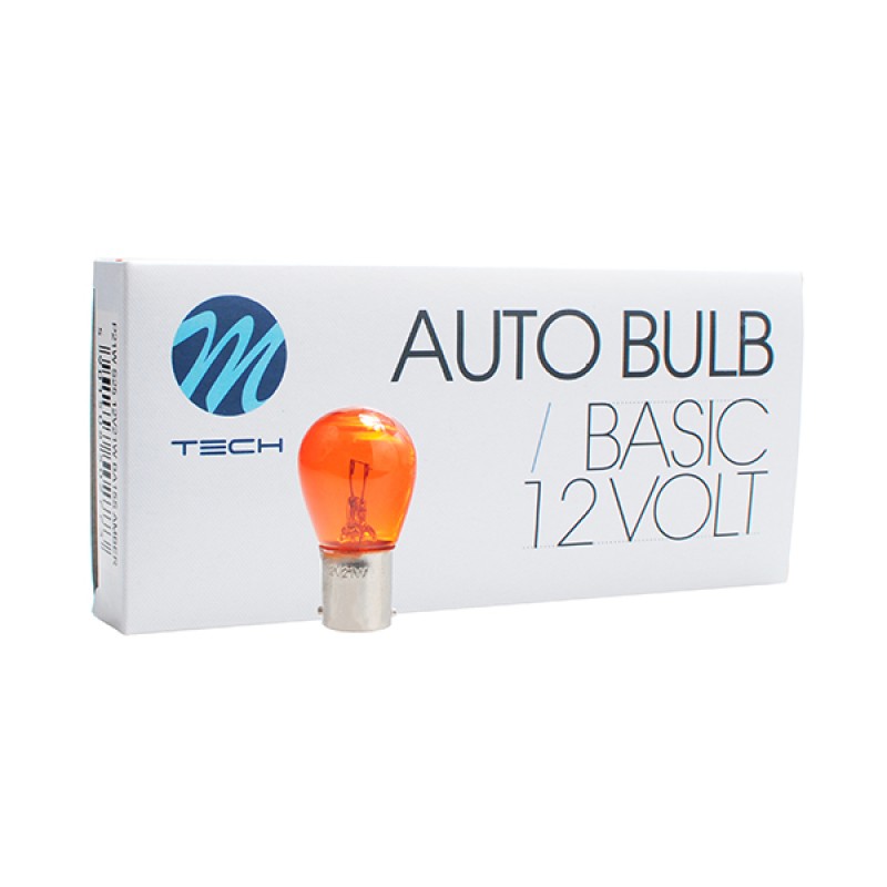 P21W 12V 21W BA15s ΜΟΝΟΠΟΛΙΚΟ ΠΟΡΤΟΚΑΛΙ DYED-GLASS ΚΟΥΤΙ 10ΤΕΜ. - M-Tech - Z19/MT