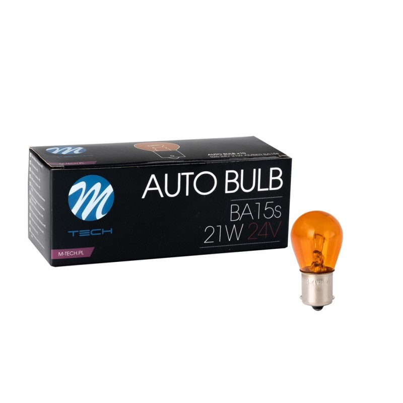 ΛΑΜΠΑΚΙΑ LED S25 24V 21W BA15s ΠΟΡΤΟΚΑΛΙ ΑΛΟΓΟΝΟΥ ΣΕ ΚΟΥΤΙ M-TECH - 10 ΤΕΜ. - M-Tech - Z919/MT