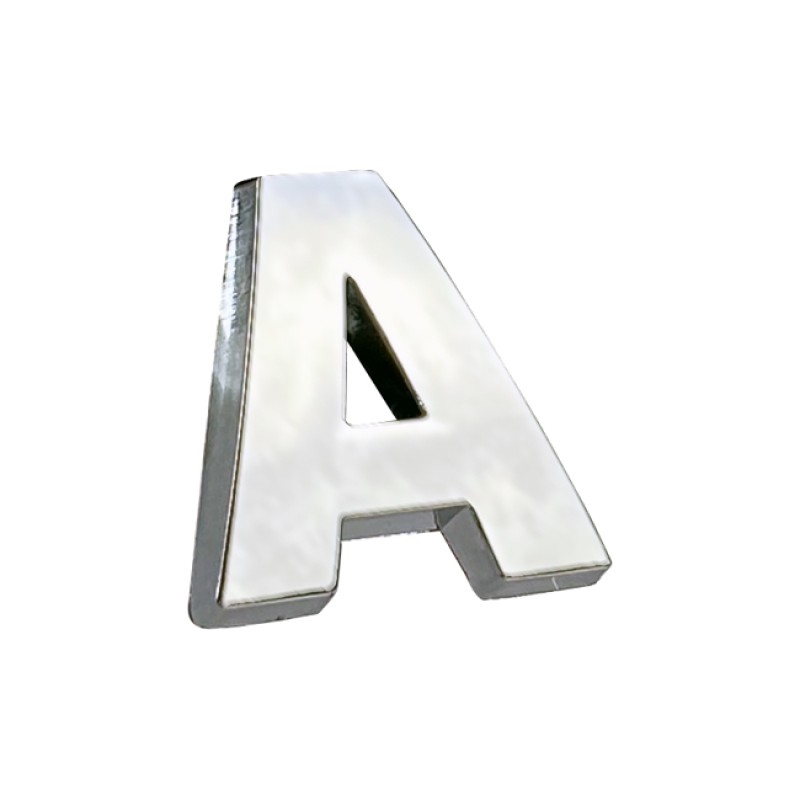 Αυτοκόλλητο Γράμμα Χρωμίου 3D "A" 2.7x2.5cm 1 Τεμάχιο