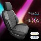 Καλύμματα Αυτοκινήτου Otom Hexa Design Universal Jacquard / Rachel / Δερματίνη Σετ Εμπρός / Πίσω Μαύρο - Γκρι HEX-2805 11 Τεμάχια