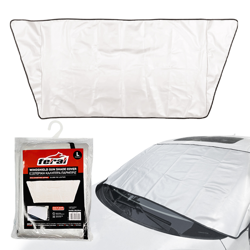 Ηλιοπροστασία Καλύπτρα Παρμπρίζ Large 214*96cm PVC Συνθετικό Δέρμα Feral 1 Τεμάχιο Auto GS 13073