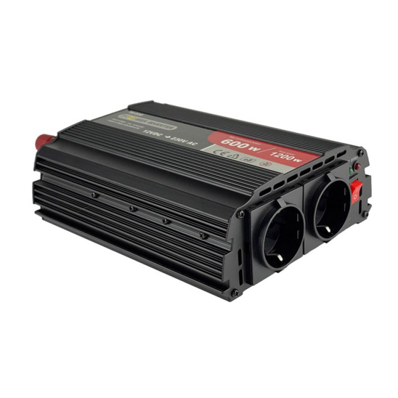 Inverter Αυτοκινήτου Από 12 Volt Σε 230 Volt 600/1200 Watt 1 Τεμάχιο