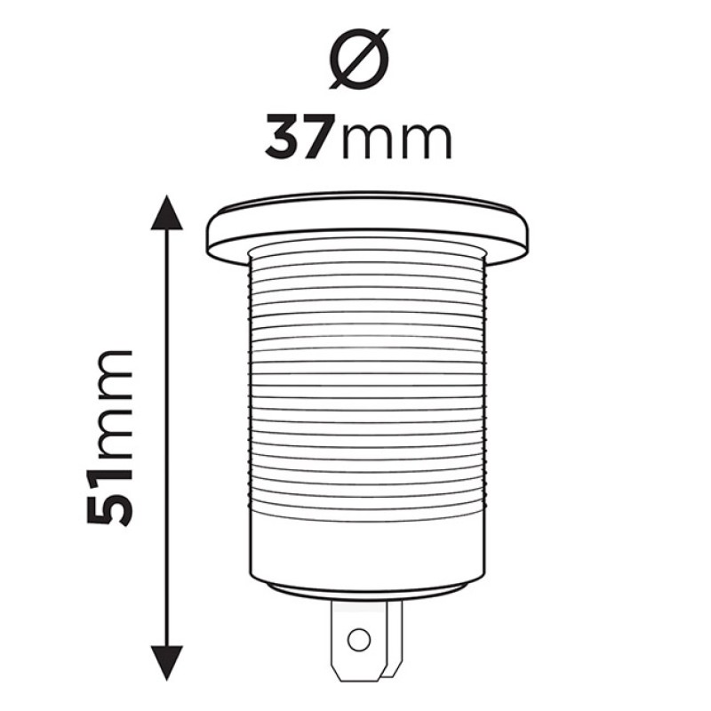 Σταθερή Θύρα Φόρτισης Usb Amio (02853) Με 2 Υποδοχές 12V & 24V Και Καπάκι 1 Τεμάχιο