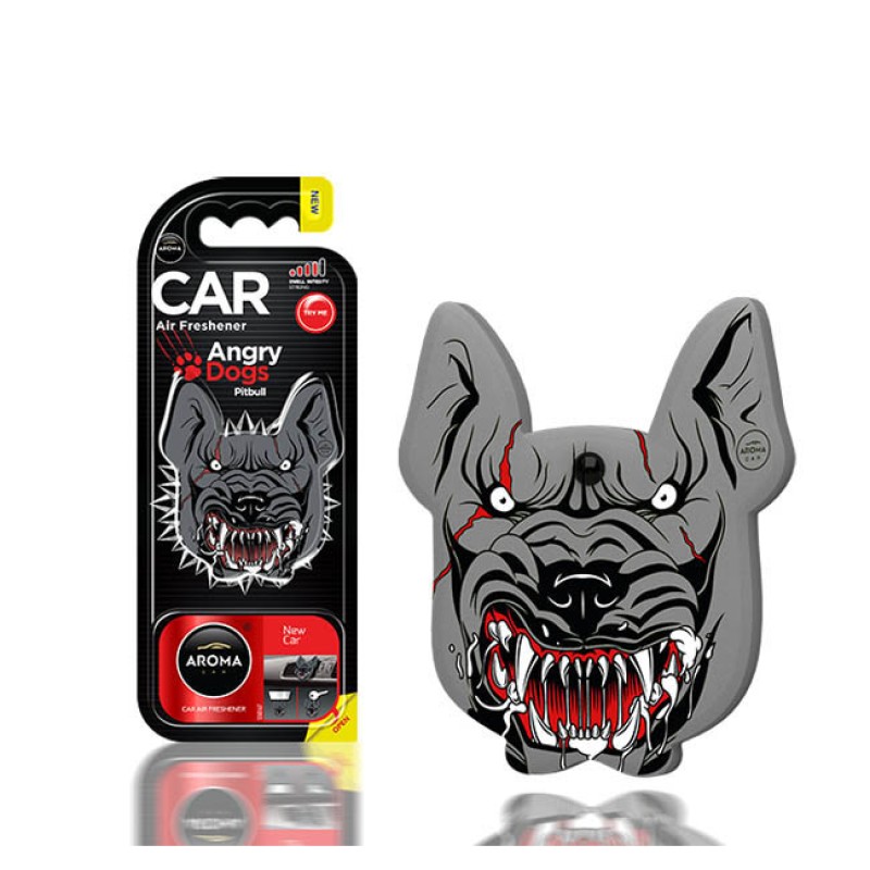 Αρωματικό Αυτοκινήτου Κρεμαστό Aroma Angry Dogs Pitbull New Car 1 Τεμάχιο