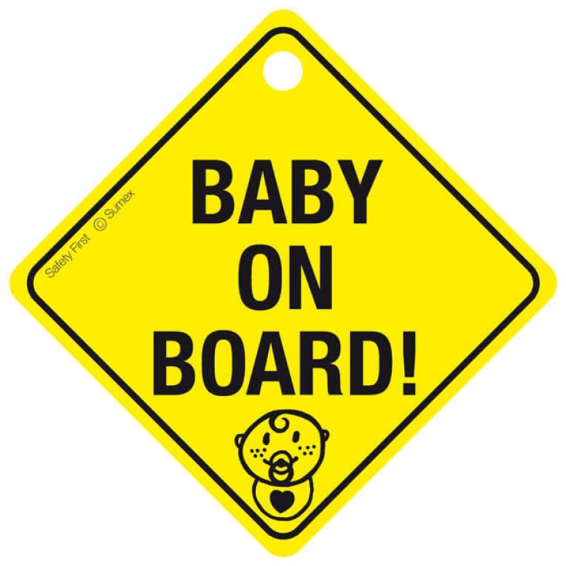 Σήμα "Baby On Board" Κίτρινο Πλέξιγκλας Με Βεντούζα